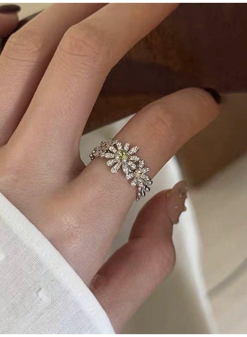 ڤيا مجموعة خواتم نسائية فاخرة عصرية مرصّعة بالزركونيا – 5 قطع - Image 3